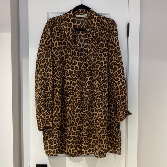 Zara Cheetah Print Tunic Length Shirt - Picture 2 of 9
